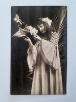 Régi képeslap 1904 vintage fotó levelezőlap hölgy