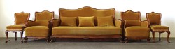 1M013 five-piece mustard yellow neo-baroque sofa set with linen holder