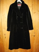 Authof petit paris deep black plush long women's jacket 44-46