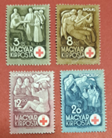 1942. Vöröskereszt (I) teljes sor, postatiszta bélyegek