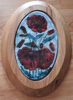 Poppies - fire enamel picture - mária móroczné kovács