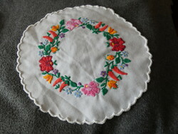 Kalocsa round tablecloth, two pieces