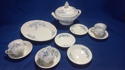 Pontesa Spanish soup bowl, cups, bowl with blue flowers