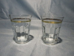 2 coffee glasses with gold stripes