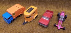 Matchbox ford pick up, refuse truck, pony trailer, slingshot dragster