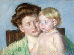 Mary Cassatt - Anya fiával - reprint