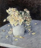 Gustave caillebotte - yellow roses in a vase - reprint