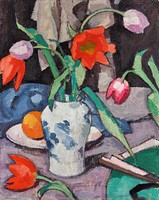 Samuel john peploe - still life with tulips - reprint