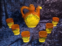 Ceramic Bulgarian wine brandy set pitcher glass