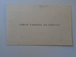 ZA415.6 Névjegykártya 1920 k Comte Gabriel de Lónyay - Lónyay Gábor