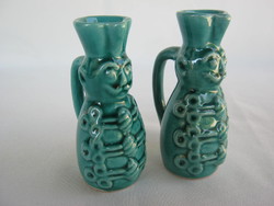 Pair of marked ceramic mini miskaknós jugs