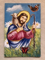 Postatiszta kinyitható képeslap - " A Pásztor "