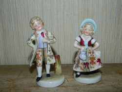 Antik Hummel,Goebel barokk ruhás gyerek pár