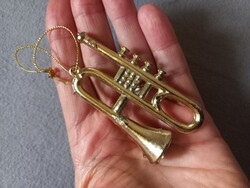 Műanyag trombita régi karácsonyfadísz