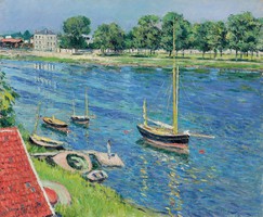 Gustave Caillebotte - Horgonyzó csónakok a Szajnán - reprint