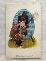 Old Easter postcard, picture postcard - drawing by Sándor Bénkő -3.