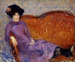 William James Glackens - Woman in Purple Dress - Reprint