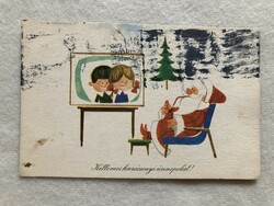 Régi rajzos Karácsonyi képeslap   - Szilas Győző  rajz              -3.
