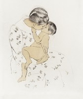 Mary Cassatt - Az anya csókja - reprint