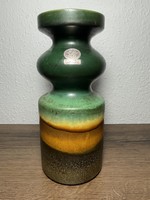 Vase marked veb haldensleben for sale, rare fat lava ceramic vase of vibrant colors