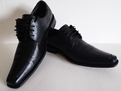 Borelli Italy minőségi - bőr, fa talpas- elegáns férfi cipő 43-as méret