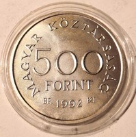 N/036 - 1992 - róbert károly, silver HUF 500 commemorative medal