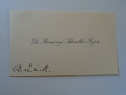 Za416.24 Dr. Lajos Reményi-schneller Minister of Finance - business card 1930's