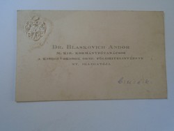Za416.15 Dr. andor Blaskovich m.Kir. Chief government adviser - tapioca slice - business card 1920-30's