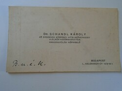 ZA416.6 Dr. Schandl Károly országgyűlési képviselő  -névjegykártya 1920-30 Devecser