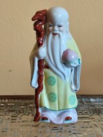 Luk kínai bölcs kézzel festett kínai porcelán, a három keleti bölcs egyik tagja