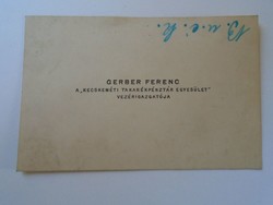 Za416.10 Ferenc Gerber CEO of the Kecskemét savings bank - business card 1920-30 Kecskemét