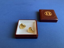 Gold-plated novelty heart earrings