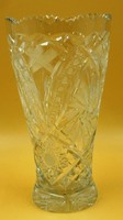 Kristályüveg  váza, vastagfalu, átmérő 11.5 cm, 22 cm magas