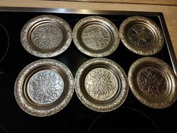 6 metal coasters bowls