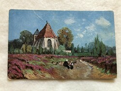Antique, old postcard - post clean -3.