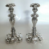 Antik ezüst (950) gyertyatartó pár