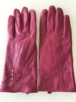 Női bőrkesztyű pink színben,  puha plüss-szerű béléssel, Vikers Gloves, 8,5 méret