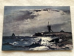 Antique, old postcard - post clean -3.