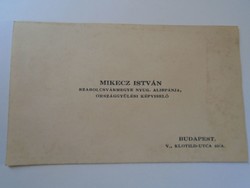 ZA417.29 Mikecz István  Szabolcs vármegye alispánja  országgyűlési képviselő- névjegykártya 1930's