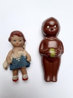 Retro toy old small doll 2 pcs