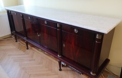 Neo-empire sideboard, showcase bar cabinet, dining table, 6 chairs