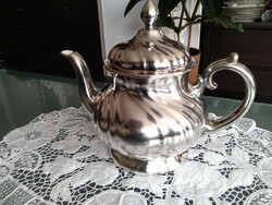 Thickly silver-plated 1.2 l porcelain teapot, marked wmf!