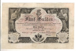 5 forint / gulden 1866 3. eredeti tartás