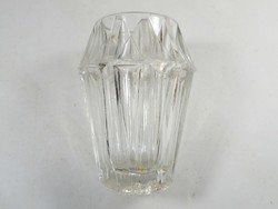 Retro régi üveg váza domború mintás - 9,5 cm magas