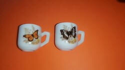 Butterfly porcelain 2.8 cm. Mini cup for doll house. 43.