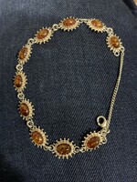 925 silver bracelet with amber stones
