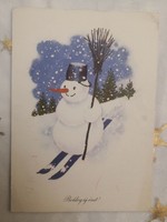 1981/Retro szilveszteri /újévi képeslap /Kecskeméty Károly rajza