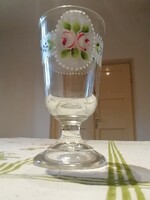 Vastag falu festett üveg pohár