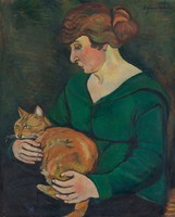 Suzanne valadon - woman with her cat - reprint
