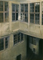 Vilhelm Hammershøi - courtyard interior reprint